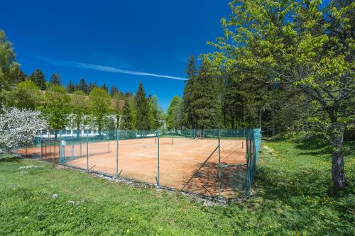 a tennis court in the middle of a field at Rooms Centar in Delnice