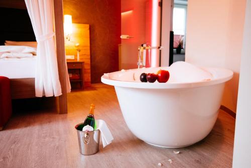 Ringhotel Forellenhofにあるベッド