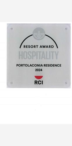 a label for a rescue award hospital facility at La Mitica 99 del Portolaconia Residence in Cannigione