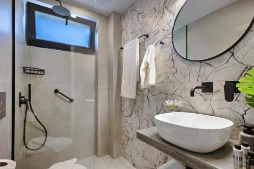 Ένα μπάνιο στο Green View Studios & Apartments