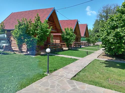a house with a pathway in front of a house at Vila Viktori in Pirot