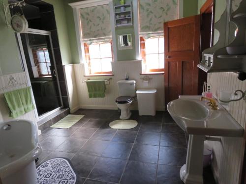 a bathroom with a toilet and a sink at Town and Country in Caledon