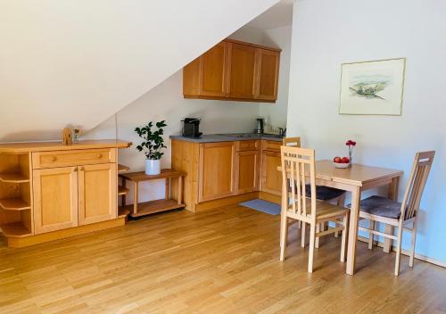 Kuchyň nebo kuchyňský kout v ubytování Apartments Grabenmühle