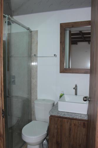 Koupelna v ubytování Hotel Campestre Sueño del Abuelo