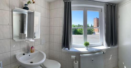 Koupelna v ubytování Ferienwohnung Nikolaiblick