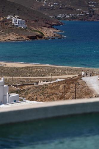 a view of a beach and the ocean at Cabana Seaview Pool Villas w Night Security Guard, near Alemagou beach in Elia