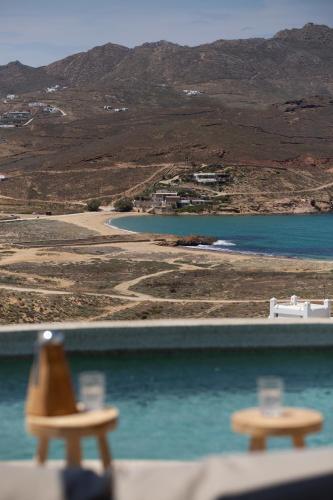 a view of a beach and a body of water at Cabana Seaview Pool Villas w Night Security Guard, near Alemagou beach in Elia