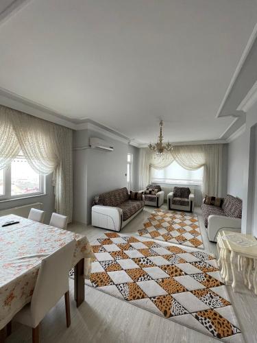 Χώρος καθιστικού στο Şehir merkezinde site içerisinde lüks daire