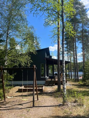 Landskap semula jadi dekat dengan chalet
