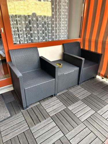 Ruang duduk di 2 Zimmer Appartement mit Pool im Haus