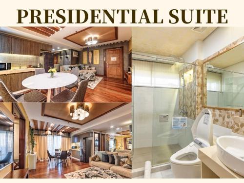 a collage of pictures of a presidential suite at Sweet Home Boutique Hotel in Tagbilaran City
