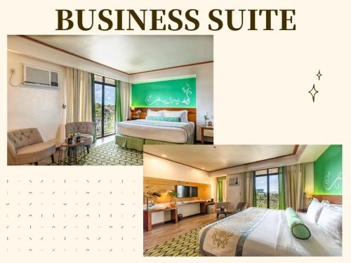 a collage of three pictures of a hotel room at Sweet Home Boutique Hotel in Tagbilaran City