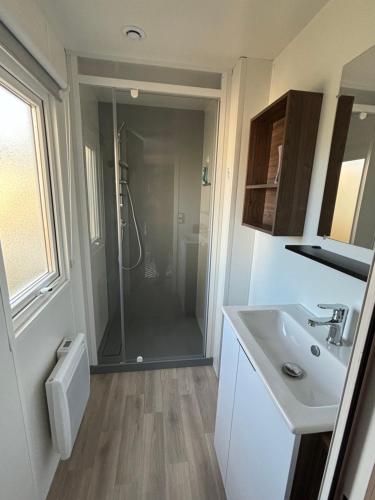 Mobilhomes Quiberon Camping Conguel - Bord de Merにあるバスルーム