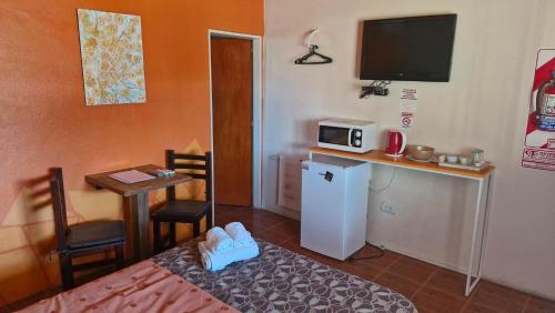 Dapur atau dapur kecil di Estacion Potrero Cabañas y Habitaciones