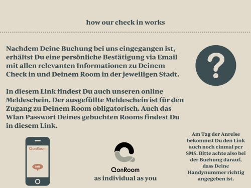 Captura de pantalla de una pantalla de teléfono celular con un texto de verificación en Qonroom - as individual as you - Dillenburg, en Dillenburg