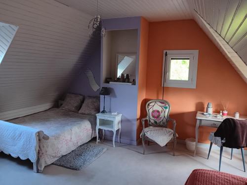 Ένα ή περισσότερα κρεβάτια σε δωμάτιο στο Chambre d'hôtes 1