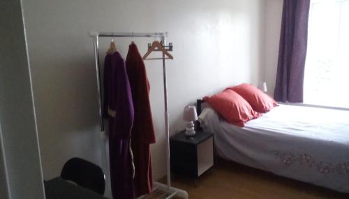 a bedroom with a bed and a window at Maison de village in Pévy