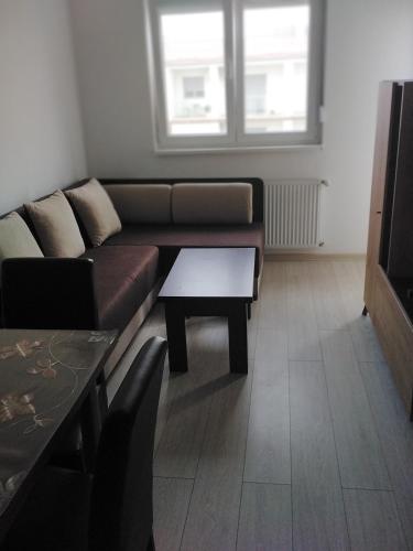 巴尼亞科維利亞查的住宿－Apartman Nina，客厅配有沙发和桌子