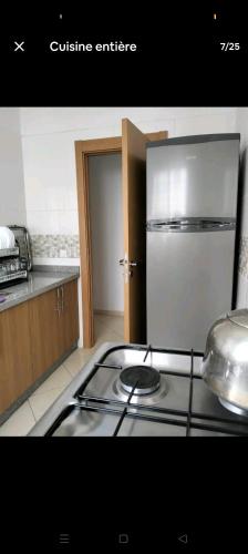 Nhà bếp/bếp nhỏ tại Appartement familial 5 min plage skhirat