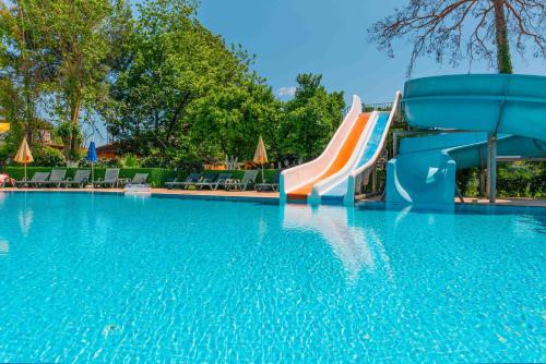 a water slide in a swimming pool at BELPOİNT BEACH HOTEL in Antalya
