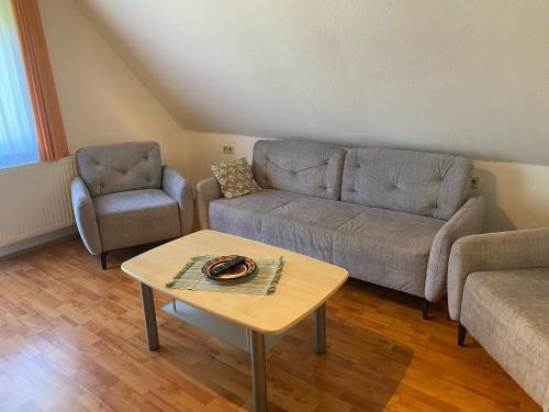 a living room with a couch and a table at Äckerhof in Wolfach