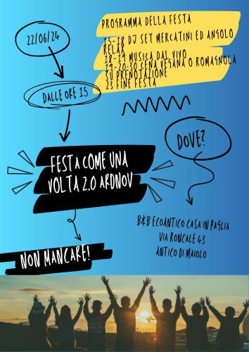 a group of people with their hands in the air with text at B&B EcoAntico casa in paglia in Maiolo