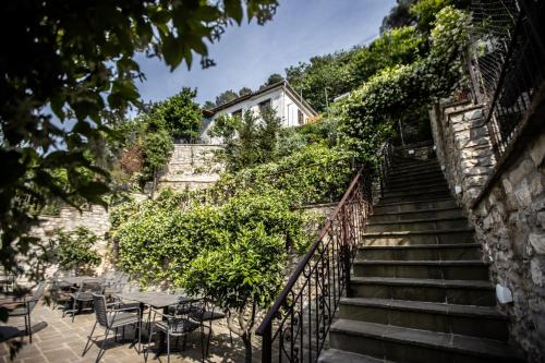 a set of stairs leading up to a building at Vista Boutique Hotel in Berat
