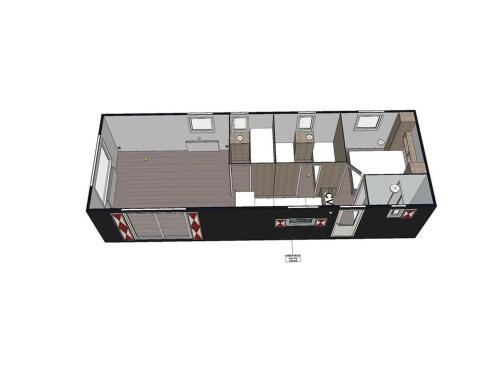 スロースケルケにあるOostveen Comfortable holiday residenceの小型船の間取り