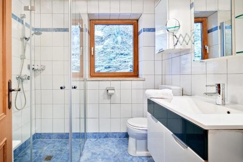 a bathroom with a sink toilet and a window at Heilbad Burgwies in Stuhlfelden