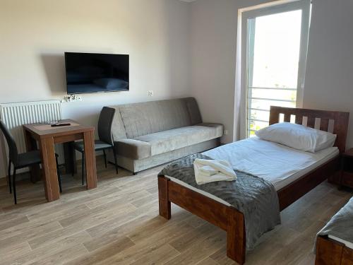 TV a/nebo společenská místnost v ubytování Apartamenty Akant
