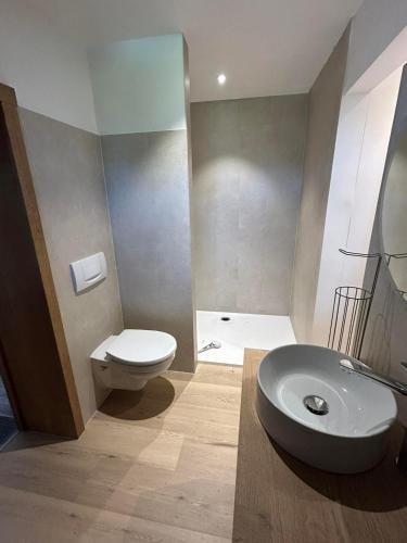 a bathroom with a toilet and a sink at Au vieux nid, circuit de spa Francorchamps in Stavelot