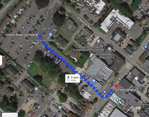 a map of a parking lot with blue dots at Elevate at Fleet Heights Apartment Seven in Fleet