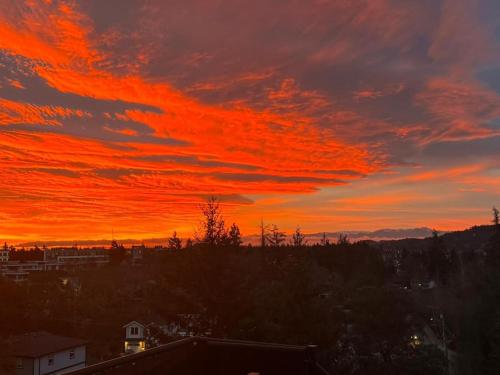 a sunset with red clouds in the sky at Super wow view! in Victoria
