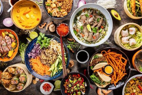 a table full of different dishes of food at Casa Pios in Carvoeiro