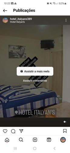 una foto de una habitación de hotel con cama en Hotel Italyan's en Ponta Porã