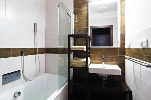 Koupelna v ubytování Apartmány Chata Švadlenka