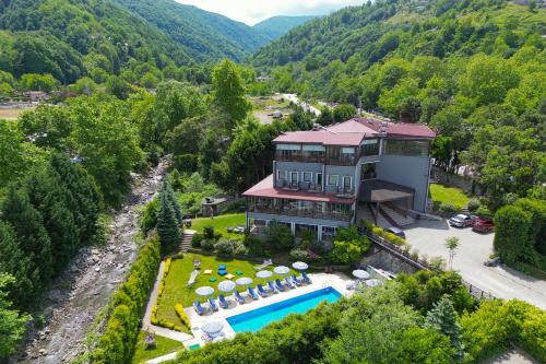 an aerial view of a house with a swimming pool at A Diamond The Resort Spa Sapanca in Sapanca