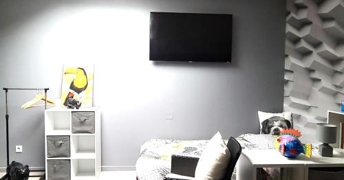 Televisyen dan/atau pusat hiburan di Appartement Duplex 40 M²