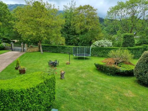 an aerial view of a garden with a playground at Gaztañeta Baserria in Olaeta