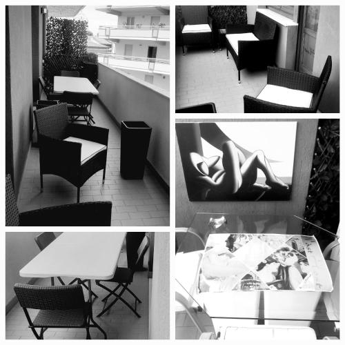 a collage of photos of a restaurant with a table and chairs at WAST-HOST by MICHELANGELO in Vasto
