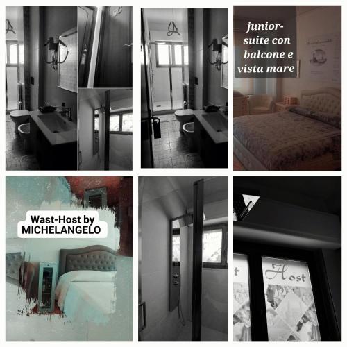 a collage of photos of a bedroom and a bathroom at WAST-HOST by MICHELANGELO in Vasto