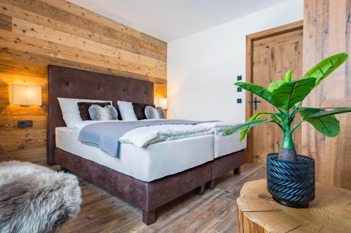 Postel nebo postele na pokoji v ubytování Alpenchalet Prinsengut