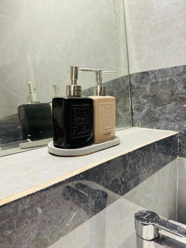 a radio sitting on a shelf in a bathroom at THE ROYAL PRESIDENCY INN in Lucknow