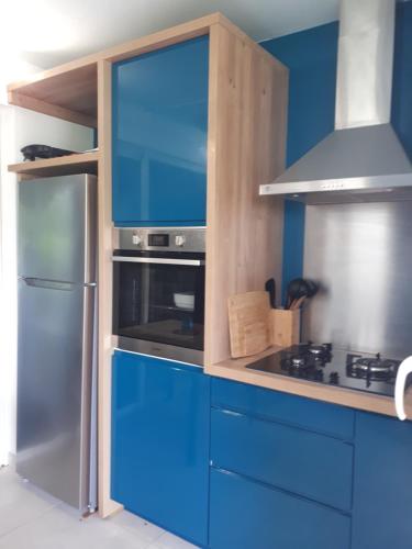 Kuchyň nebo kuchyňský kout v ubytování Beau logement Trou d'eau, La Saline avec terrasse