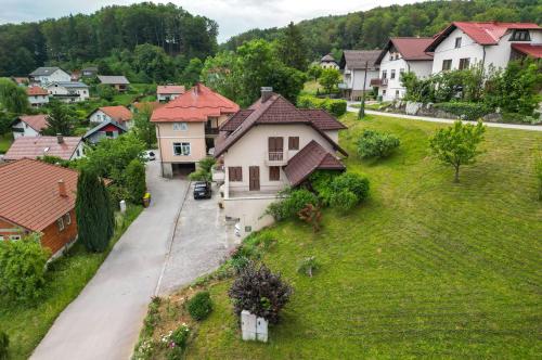 an aerial view of a small village with houses at Premium house Anika in Rogaška Slatina