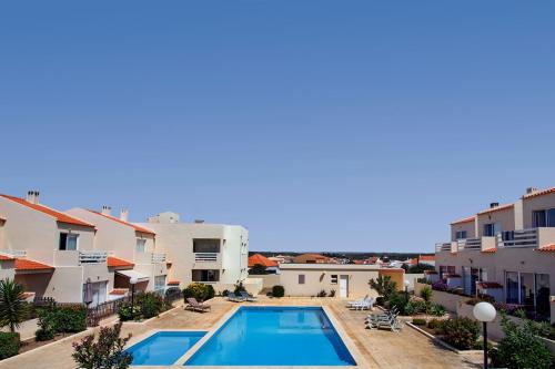 a view of a swimming pool in a apartment at 205 Casa Cactus in Sagres