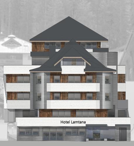 eine architektonische Darstellung eines Hotels Lanana in der Unterkunft Hotel Lamtana in Ischgl