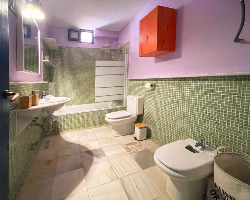 a bathroom with a toilet and a sink at El Risco Colorado, Cabo de Gata in Rodalquilar