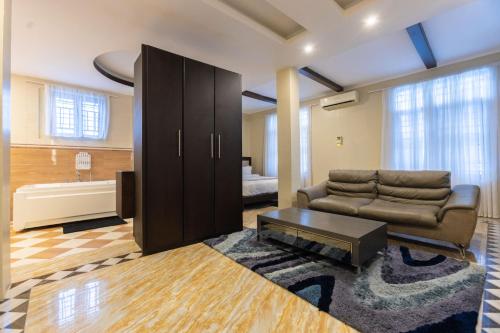 Χώρος καθιστικού στο The Getaway Experience Villa