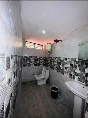 a bathroom with a toilet and a sink at Jhala Villa in Bedla